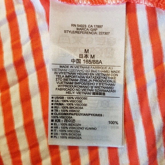 GAP women's size Medium striped tank maxi dress, orange & white. NWT - Picture 4 of 7